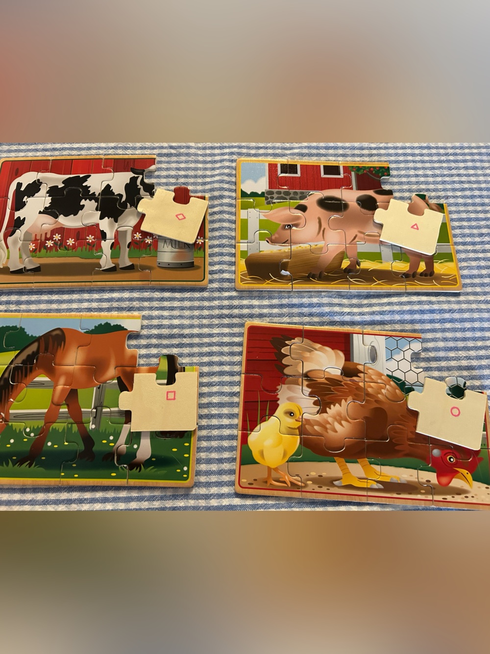 Melissa & Doug Wooden Puzzles In Box-Set Of 3 Boxes/12 Puzzles Total See Desc - Picture 5 of 14